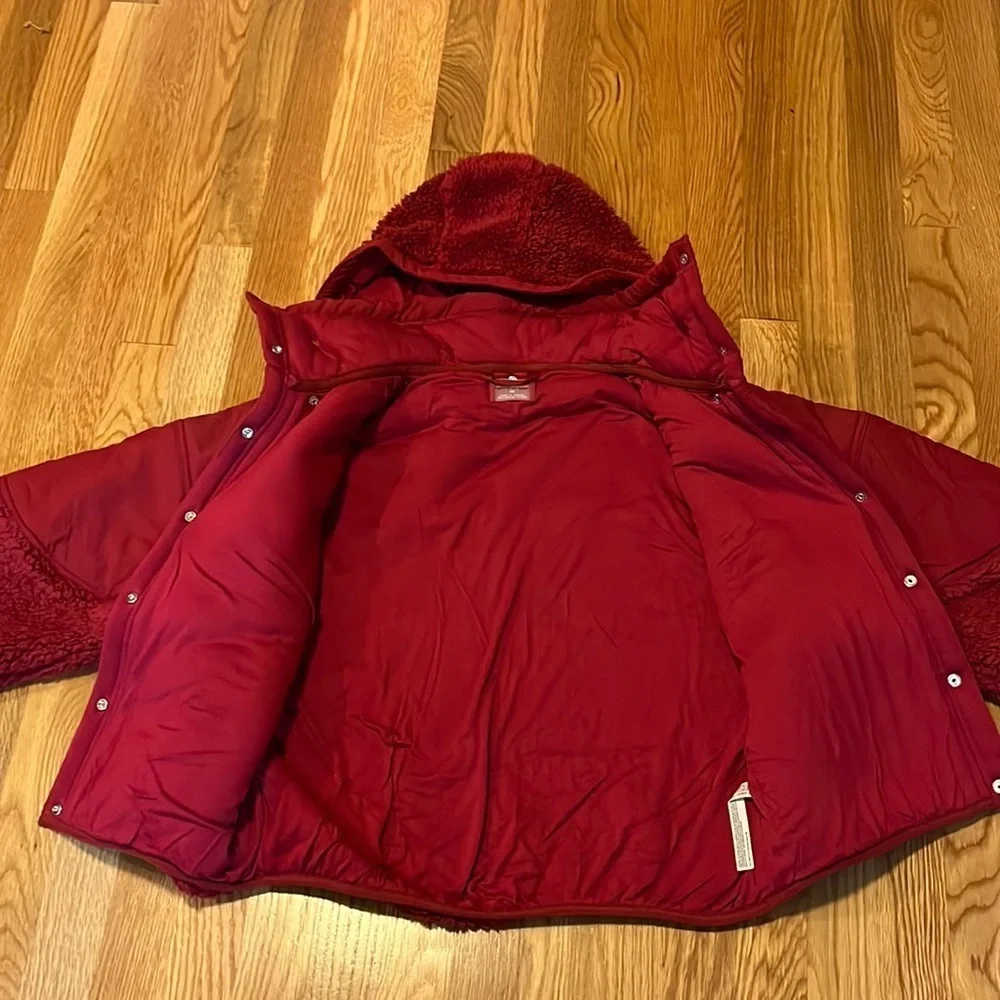 NWT Free People Movement Adventure Awaits Fleece Sherpa Jacket in Red Wine XS